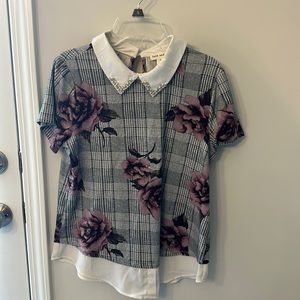 Collared floral shirt